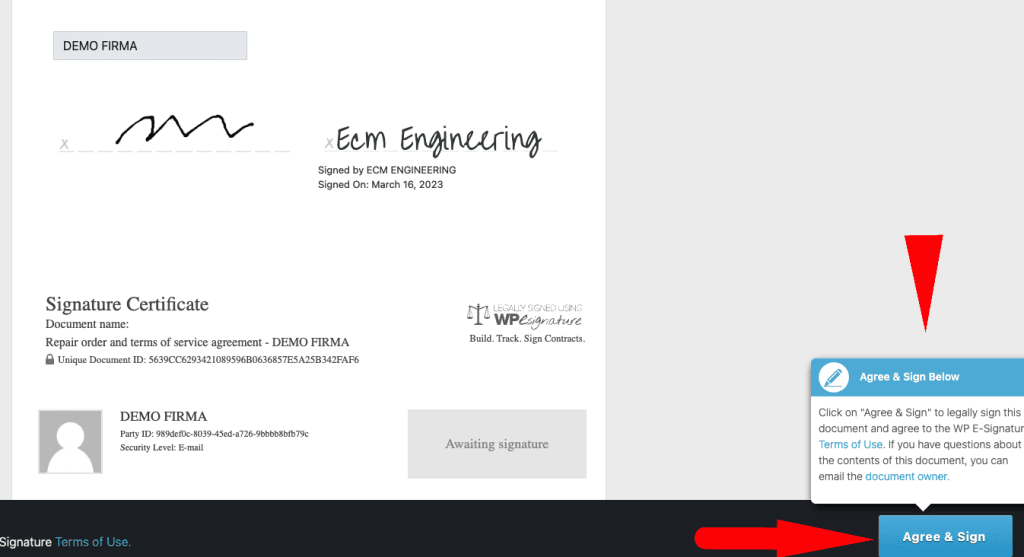 firma orden ecm 6