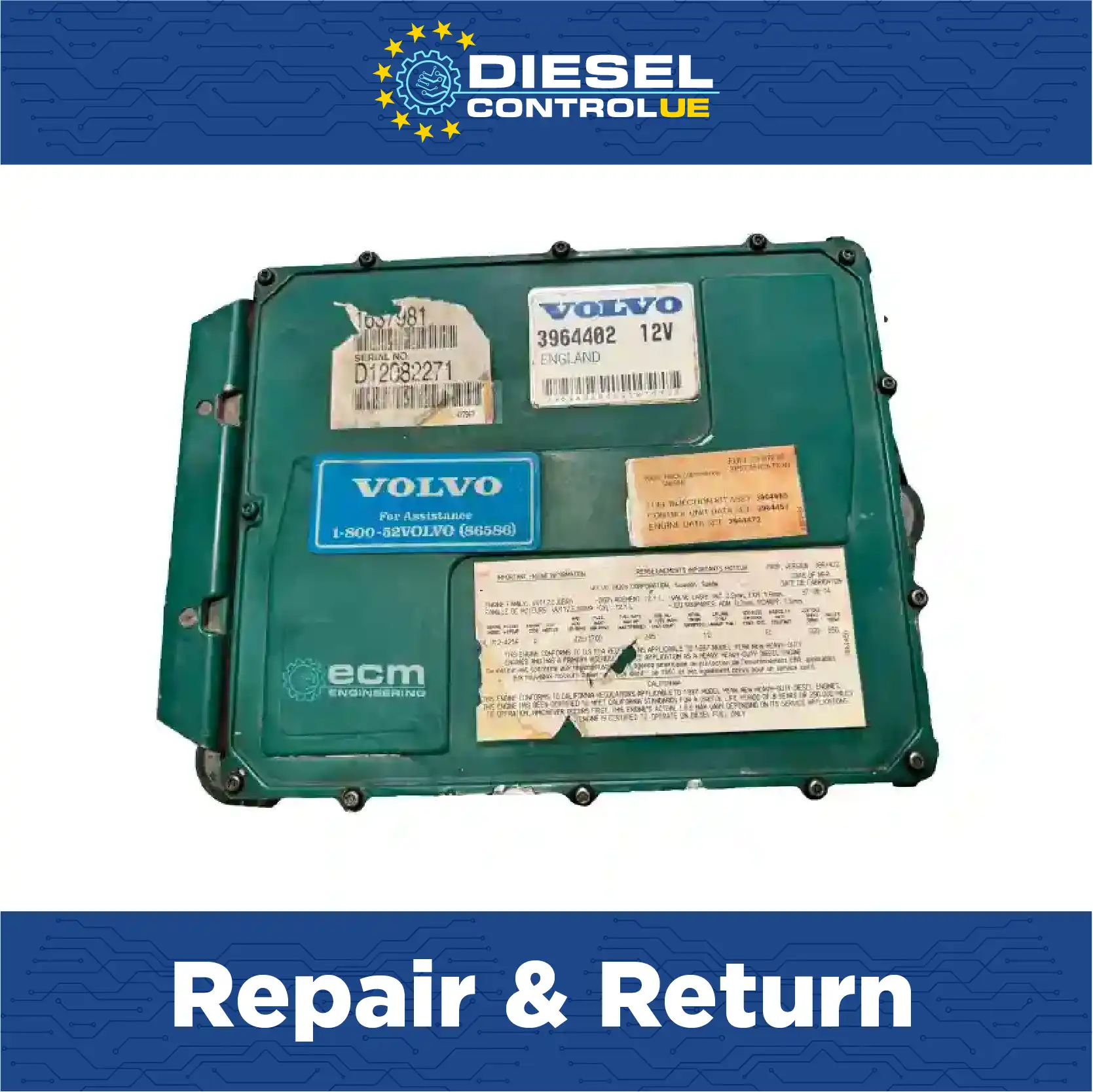 Volvo D12 3964402 3964472 Ve12 Ecm Repair | Euro Diesel ECM